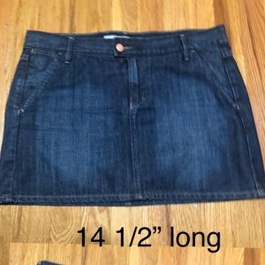 Denim low rise mini skirt